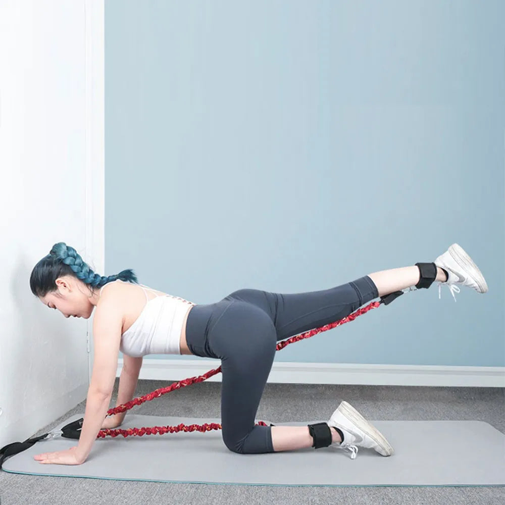 Booty Training Resistance Band: Leg Hip Power Strengthen Pull Rope Belt System - Gym Home Workout Fitness Equipment