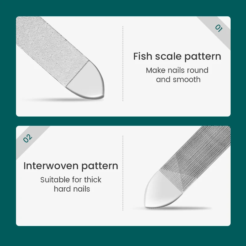 MR.GREEN Double-Sided Nail File — Stainless Steel Manicure & Pedicure Tool for Professional Finger & Toe Care