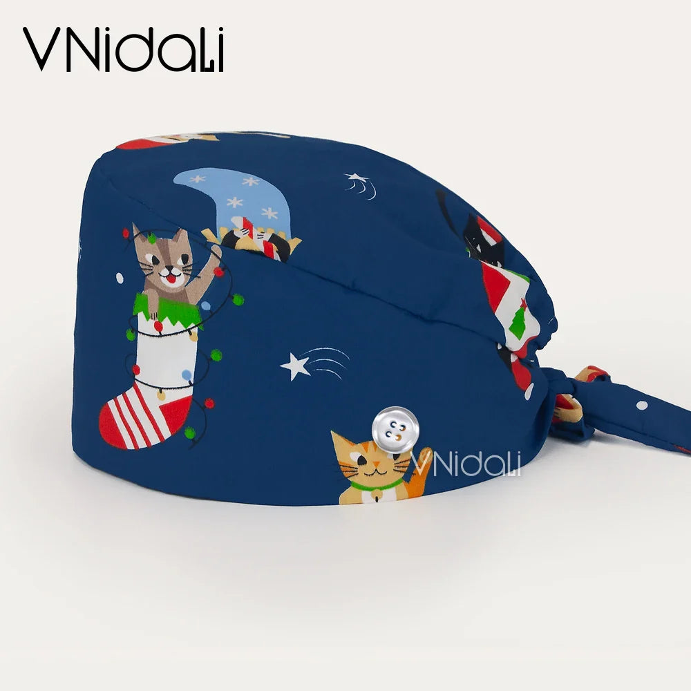 Tooth Printed Scrub Caps – Dental Surgical Hats for Women & Men, Operating Room Medical Hat