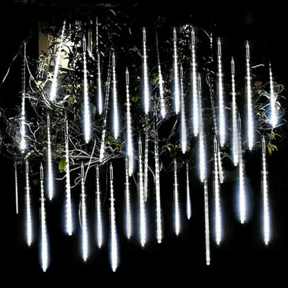 Solar LED Meteor Shower Light Holiday String - Waterproof Fairy Garden Decor for Outdoor LED Street Garland and Christmas Decoration