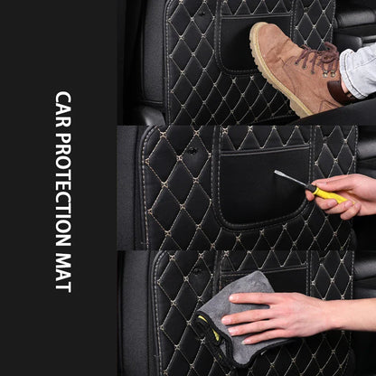 PU Leather Car Seat Back Protector – Anti-Kick Pad for Kids, Child Kick & Dirt Protection, Auto Accessories