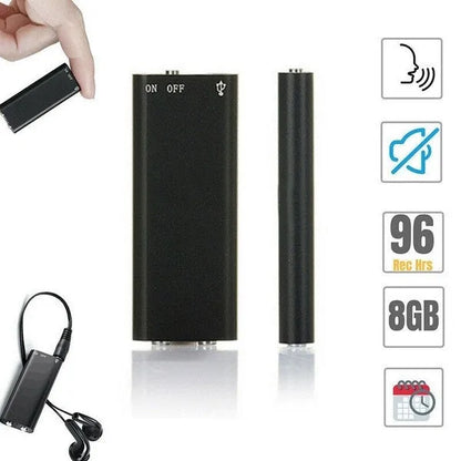 8GB Professional Digital Voice Recorder — Mini Audio Dictaphone