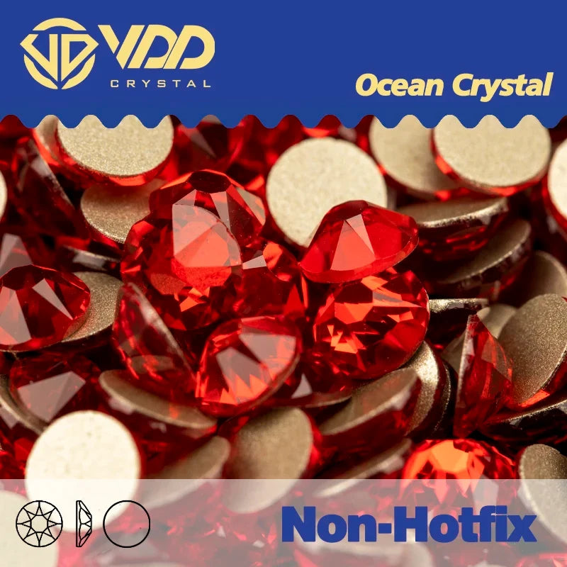 VDD Non Hot Fix Crystal Nail Art Rhinestones - 2088 Flower Flatback Gems for DIY Nail Decorations