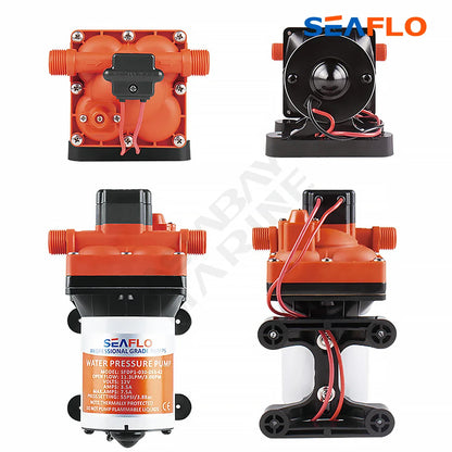 SEAFLO 42 Series Diaphragm Water Pump – 3.0GPM, 55PSI, 12V Electric Pump for Yacht, Boat, Marine, RV, Caravan, High Pressure, 4 Chamber