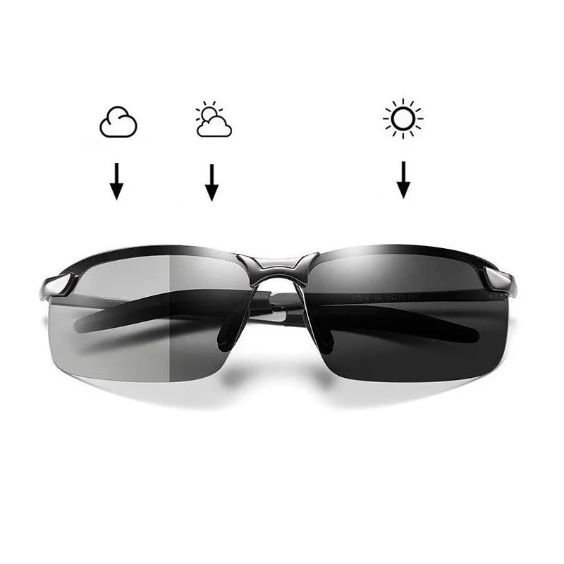 Photochromic Polarized Sunglasses for Men – Color-Changing Driving Glasses for Day & Night Vision