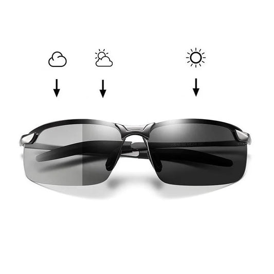 Photochromic Polarized Sunglasses for Men – Color-Changing Driving Glasses for Day & Night Vision