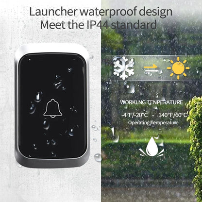 Waterproof Wireless Doorbell — AC 100V-240V EU Plug, Smart Remote Control, Battery Included, Plug & Play