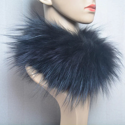 2025 Real Fox Fur Scarf and Headband – Luxury Winter Neck Warmer for Women, 100% Natural Fur, Elastic Ring Muffler
