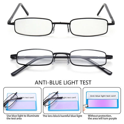Mini Folding Computer & Reading Glasses – Portable Presbyopia Pen Glasses for Men & Women +1.0 to +4.0 with Storage Box