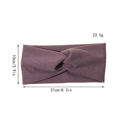 Women’s Elegant Solid Cross Woolen Elastic Headband – Thickened Warm Fashion Hairband Turban Bandana for Outdoor Casual Wear