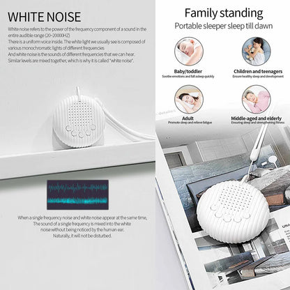 Portable White Noise Sound Machine | Baby Sleep Machine with 10 Soothing Sounds | Volume Adjustable | Built-in Rechargeable Battery