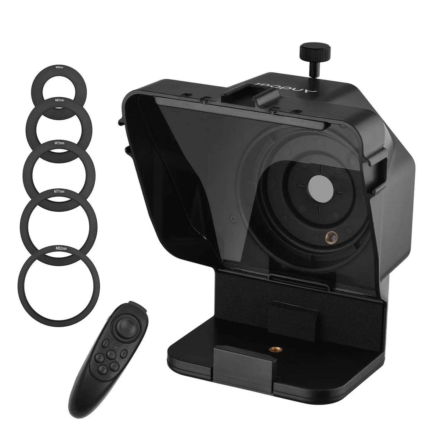 Andoer Portable Smartphone Teleprompter – with Phone Holder & Remote Control for Video Recording, Live Streaming, Interviews