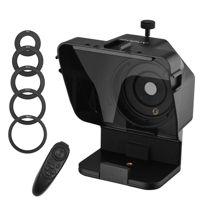 Andoer Portable Smartphone Teleprompter – with Phone Holder & Remote Control for Video Recording, Live Streaming, Interviews