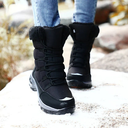Women’s Winter Snow Boots – High-Quality Warm Lace-Up Ankle Boots, Waterproof Comfortable Outdoor Hiking Shoes, Size 36-42