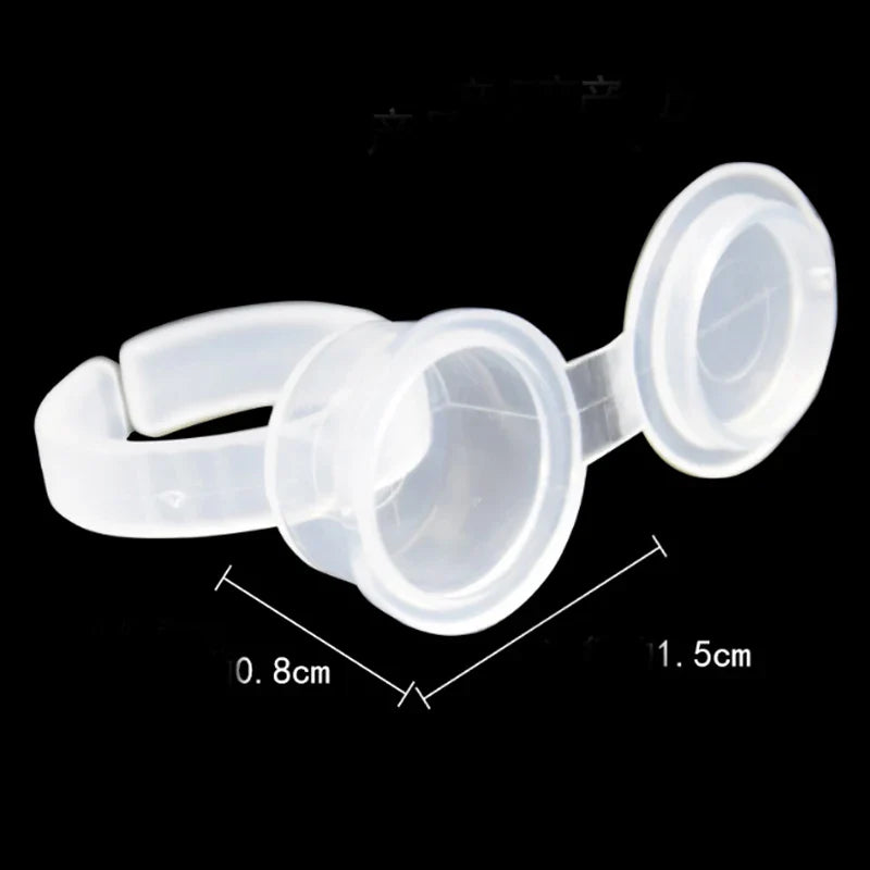 50pcs Disposable Tattoo Ink Ring Cups — Microblading & Permanent Makeup Pigment Tool Accessories