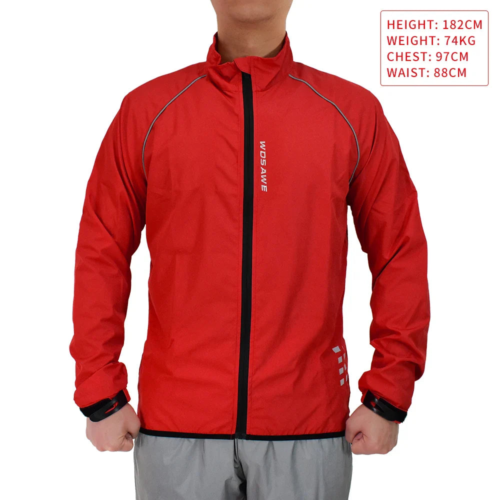 WOSAWE Men's Windproof Waterproof Cycling Jacket – Reflective MTB Bike Windbreaker & Vest