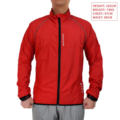WOSAWE Men's Windproof Waterproof Cycling Jacket – Reflective MTB Bike Windbreaker & Vest