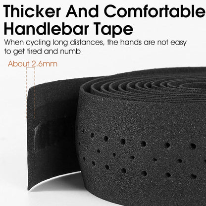 WEST BIKING EVA High Tenacity Handlebar Tape — Shock Absorbing Adhesive Bar Tape with Holes for Road Bikes