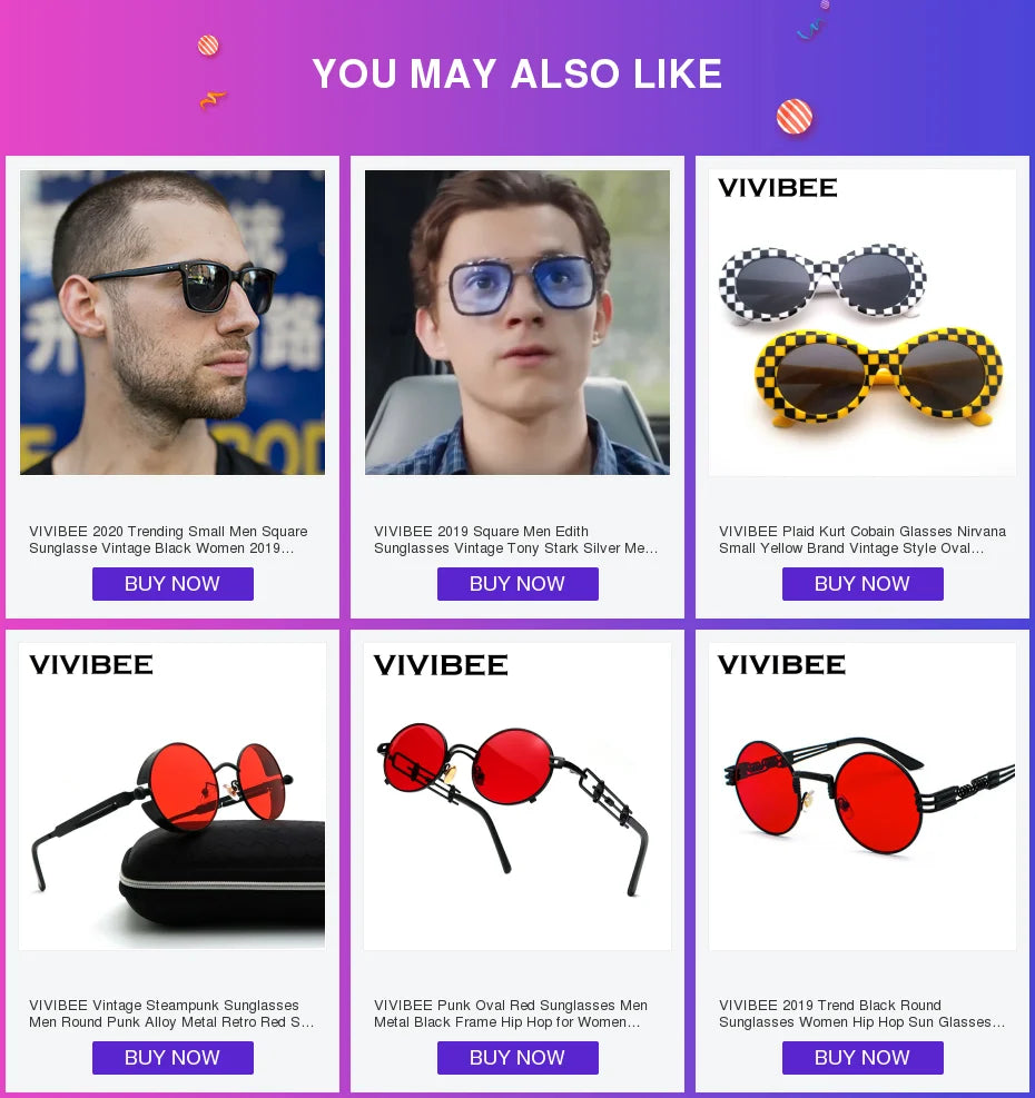 VIVIBEE 2025 Fashion Oval Small Sunglasses – Classic UV400 Clear Transparent Shades for Men & Women