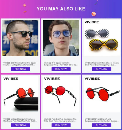 VIVIBEE 2025 Fashion Oval Small Sunglasses – Classic UV400 Clear Transparent Shades for Men & Women