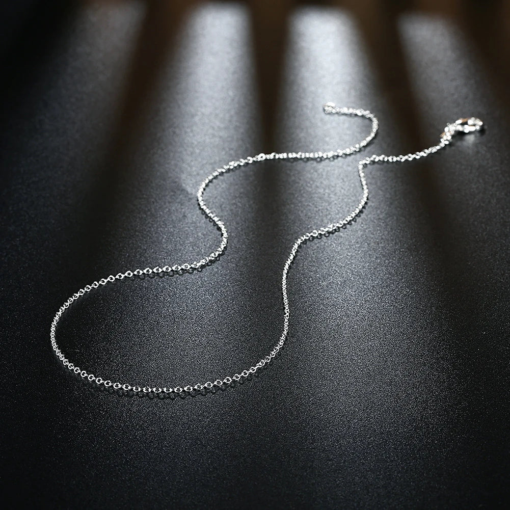 10PCS 925 Sterling Silver Snake Chain Necklaces — 1mm, 16–30 Inch for Women & Men, Fashion Jewelry