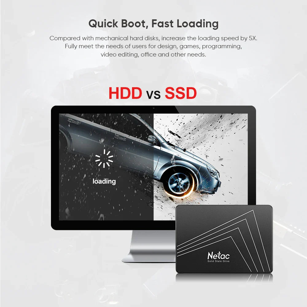 Netac SATA SSD Internal Solid State Drive – 128GB to 4TB HD SSD Disk for Laptops & PCs
