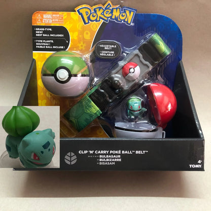 Pokémon Toy Belt Set — Poké Ball Battle Belt with Pikachu, Eevee, Charmander & Bulbasaur for Kids Gift