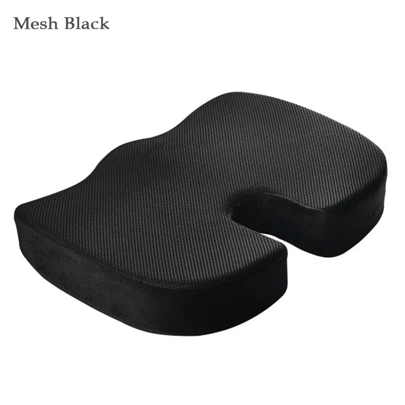 Orthopedic Memory Foam Seat Cushion – Hemorrhoid Relief, Car & Office Chair Lumbar Support, Breathable Pain Relief Pillow