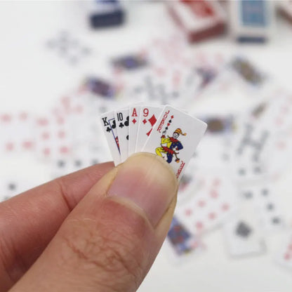 Mini Funny Cute Playing Cards – Super Small Poker Deck for Travel Games, Prank Props & Dollhouse Miniature Accessories