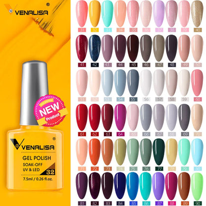 VENALISA 7.5ml HEMA-Free Nail Gel Polish – VIP4 Semi-Permanent Soak-Off UV/LED Gel Varnish, Full Coverage Nail Lacquer