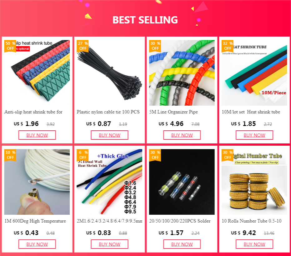 Anti-Slip Heat Shrink Tube for Fishing Rods — DIY Electrical Insulation, 5 Colors, 1M Length, Multiple Sizes 15-50mm