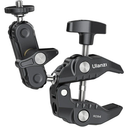 Ulanzi R094 Metal Super Clamp with 360° Ball Head Magic Arm, 1/4" & 3/8" Holes for DSLR Camera, Monitor, Light, Mic, and Rod Mount