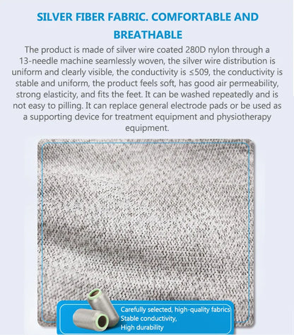Conductive Silver Fiber Electrode Gloves & Socks – Muscle Stimulator TENS Bracer for Hand & Foot Massage