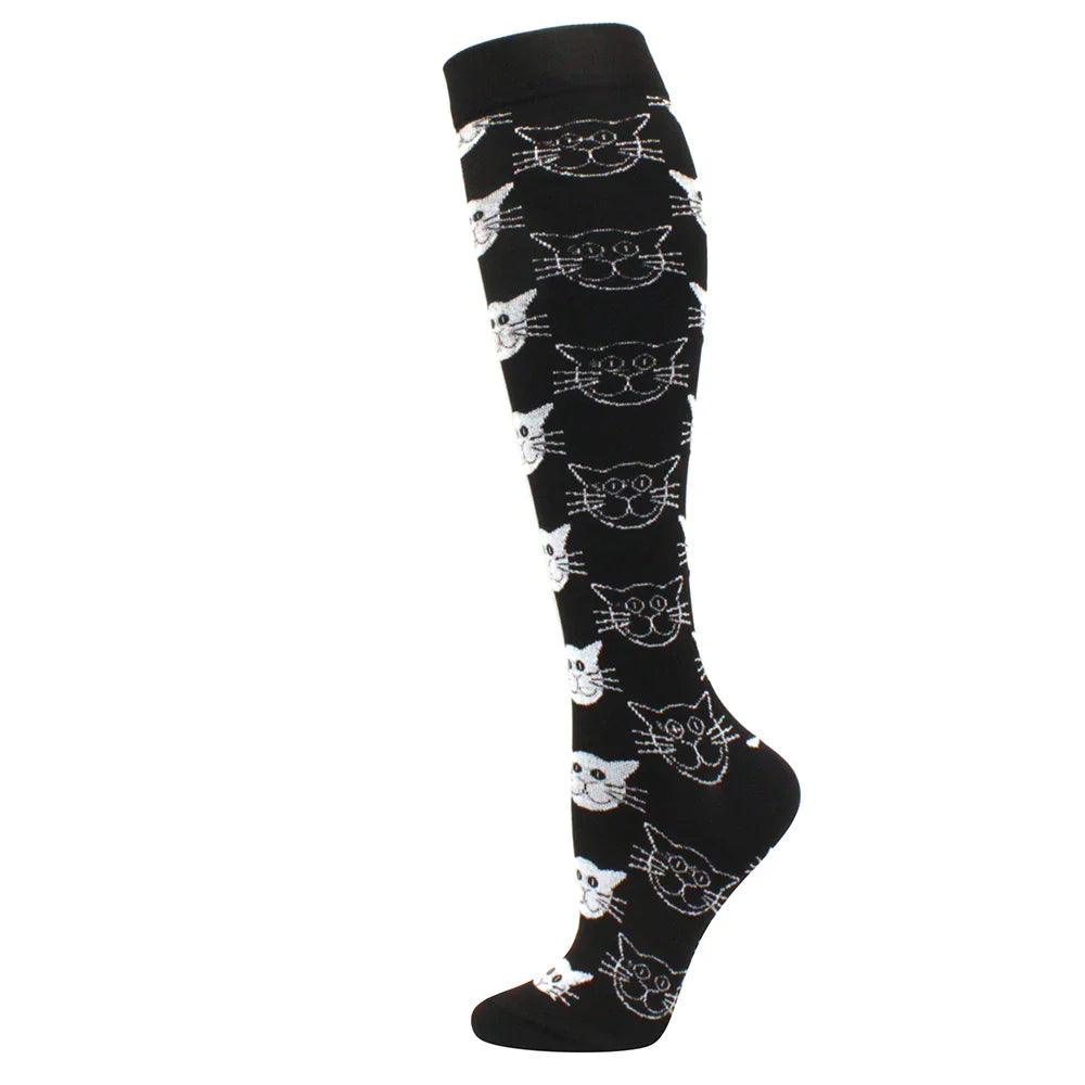 Compression Support Socks for Men & Women – Running Nursing Stockings for Edema, Varicose Veins & Blood Circulation Sports Wear