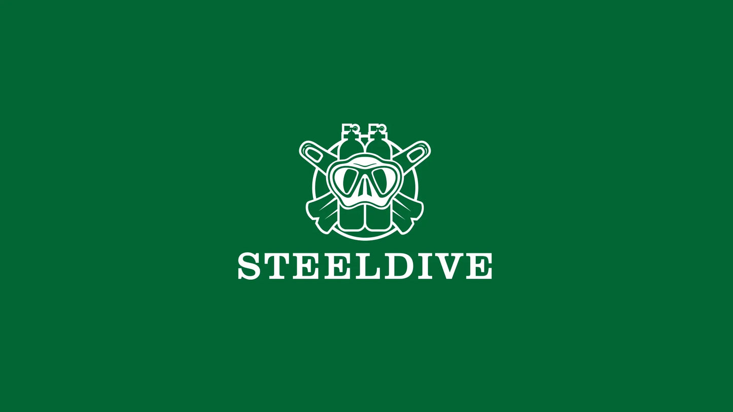 Steeldive SD1970 Men’s Automatic Dive Watch — 200M Waterproof, White Date Background, AR Coating Sapphire Glass, NH35 Black Dial Turtle Design