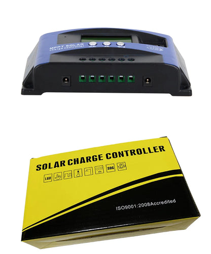 MPPT Solar Charge Controller — 30A-100A Dual USB LCD Regulator for 12V/24V Solar Panels with Load Control