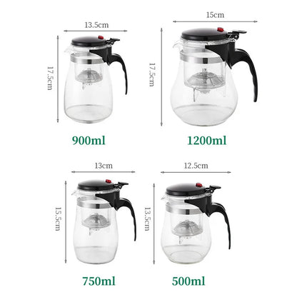 HMLOVE Heat-Resistant Glass Teapot – Puer Kettle Tea Infuser, Kung Fu Teaware Set, High Borosilicate Heatable Pot