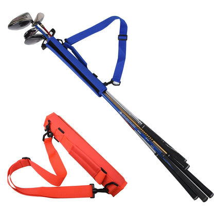 Mini Portable Nylon Golf Club Bag – Simple Golf Gun Carrier with Adjustable Shoulder Straps, Travel & Training Case