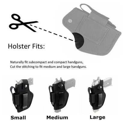 Tactical Universal Gun Holster - Left/Right Hand Waist Concealed Carry for Glock 17/19, Beretta M9, 1911, P226, 9mm Mag Pouch