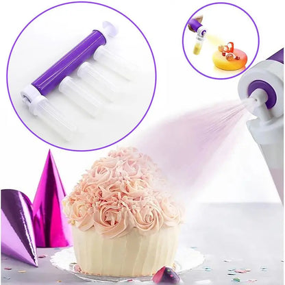 6 Colors Manual Pastry Airbrush Gun - Cake Sprayer for Pastry Decoration - Essential Kitchen Tool for Cake Artistry