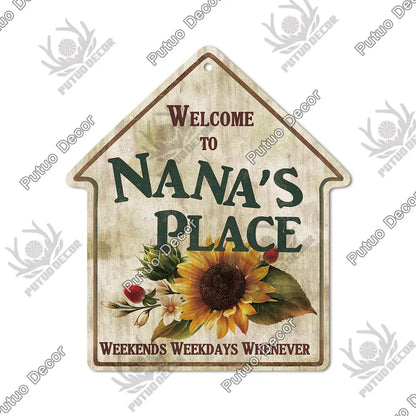 Putuo Decor Welcome House Shaped Wooden Sign – Rustic Hanging Plate for Home, Living Room Wall Decor