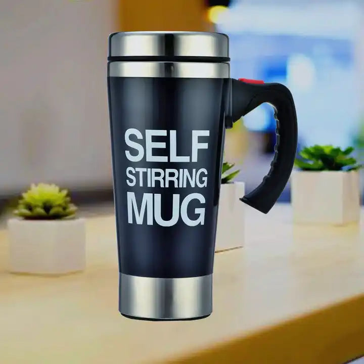 NEW!!! Stainless Steel Self-Stirring Coffee Cup with Custom Logo - Battery or Rechargeable