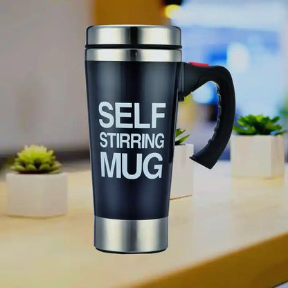 NEW!!! Stainless Steel Self-Stirring Coffee Cup with Custom Logo - Battery or Rechargeable