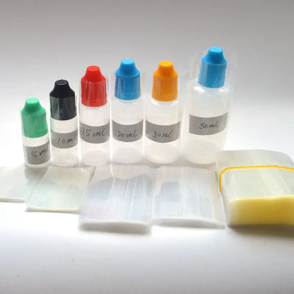200PCS Clear PVC Shrink Wrap Tubes – Heat Shrink Film for 5ml, 10ml, 15ml, 20ml, 30ml & 50ml Plastic Dropper Bottles