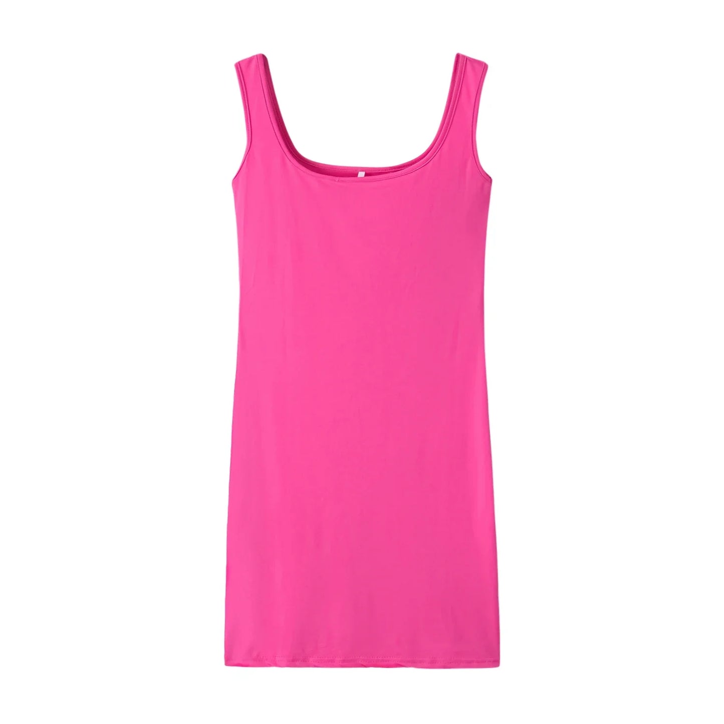 Women's Summer Solid Color Strap Dress - Casual Sleeveless Everyday Fashion Mini Dress