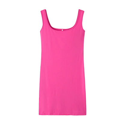 Women's Summer Solid Color Strap Dress - Casual Sleeveless Everyday Fashion Mini Dress