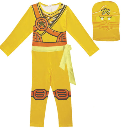 Kids Ninja Cosplay Costume Jumpsuit Set – Halloween & Christmas Party Outfit, Street Ninja Anime Samurai Suit