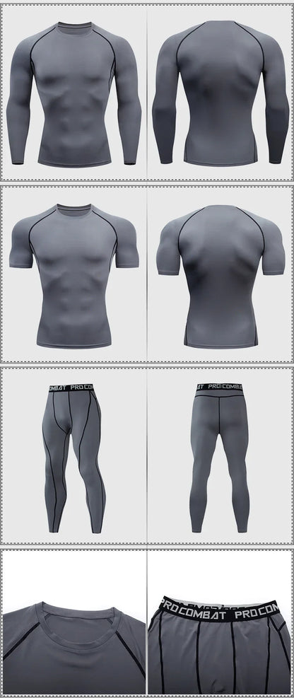 2-Piece Men’s Compression Sportswear Set — Gym, Yoga, Workout & Jogging Tracksuit