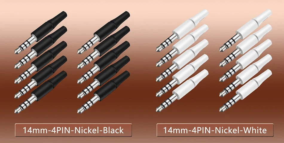10pcs White & Black 3.5mm Stereo Headset Plug Adapter 3/4 Poles Audio Jack Connector for iPhone 2.5mm