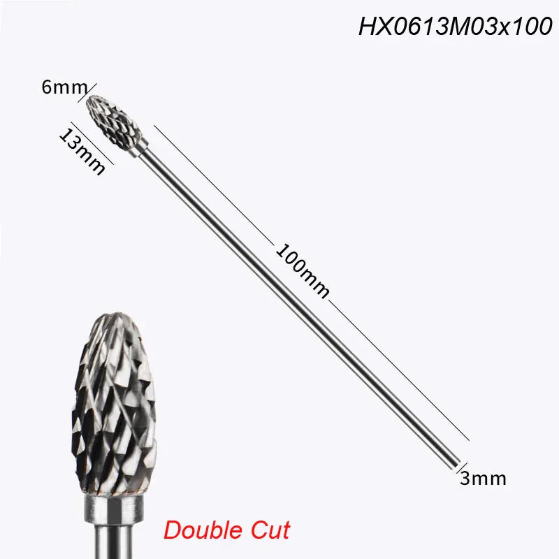 Extra Long 100mm Rotary Rasp File | Carbide Burr Alloy Bits for Metal & Wood Carving | Milling Cutter Drill Abrasive Tool